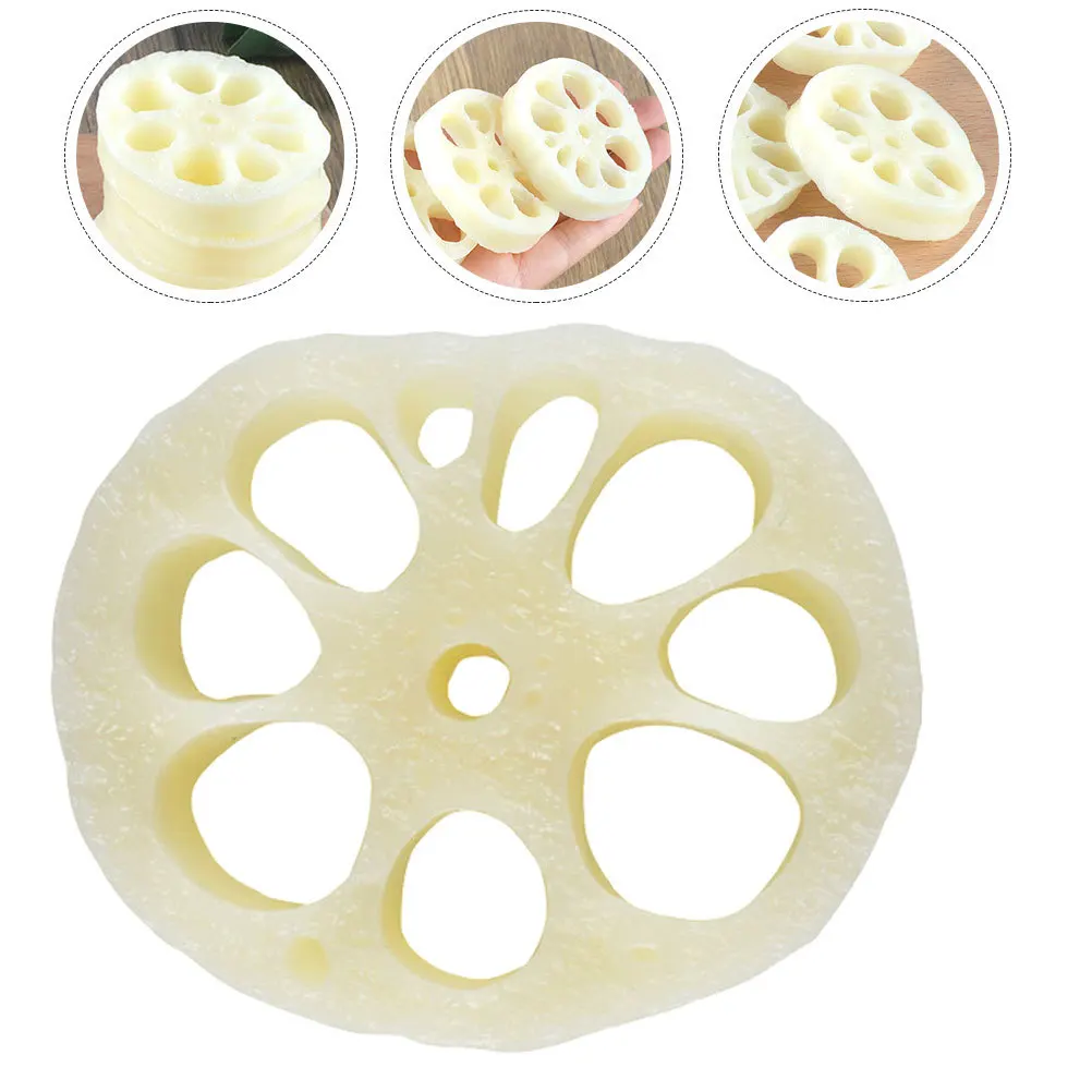 

6Pcs Detailed Miniature Lotus Root Slices Premium Mini Decor Creative Accessories Realistic Mini Home Decoration