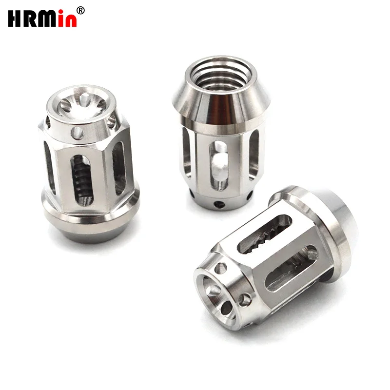 HRMin hub nut Gr.5 titanium cone seat wheel nut titanium nut titanium screw 20pcs M14*1.5*35mm for  VW AUDI Tesla