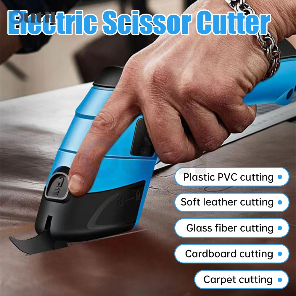 Electric Scissors Cloth Cutting Machine Lithium Charging Leather Sewing Tailor Type-c Charging Scissor Blade Portable Hand Tool