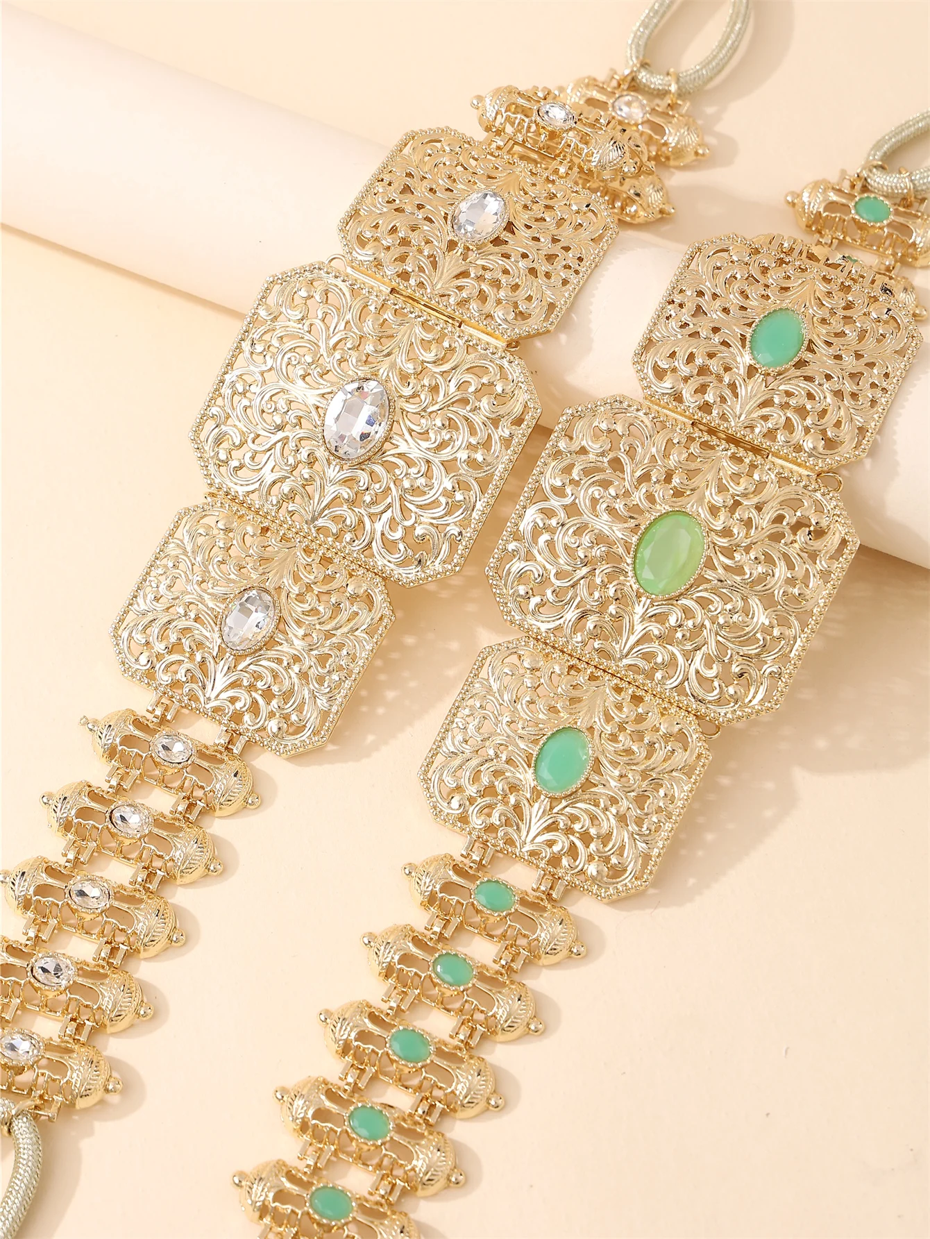 

Moroccan Women's Kaftan Belt with Rhinestones Luxurious Vintage Style Adjustable For Middle Eastern Bridal Wedding Gala Festival