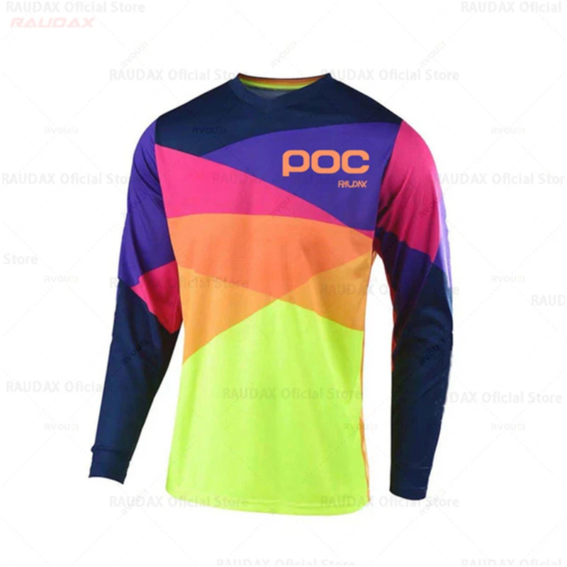 RAUDAX POC Mtb Cycling Men Downhill Jerseys Summer MTB Bike T-shirt Long Sleeve Motocross Sportwear Clothing Jersey Quick Dry