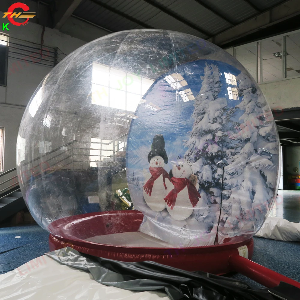 2024 Clear Giant Inflatable Christmas Snow Globe Balls Bubble House for Happy Christmas Decoration Advertising