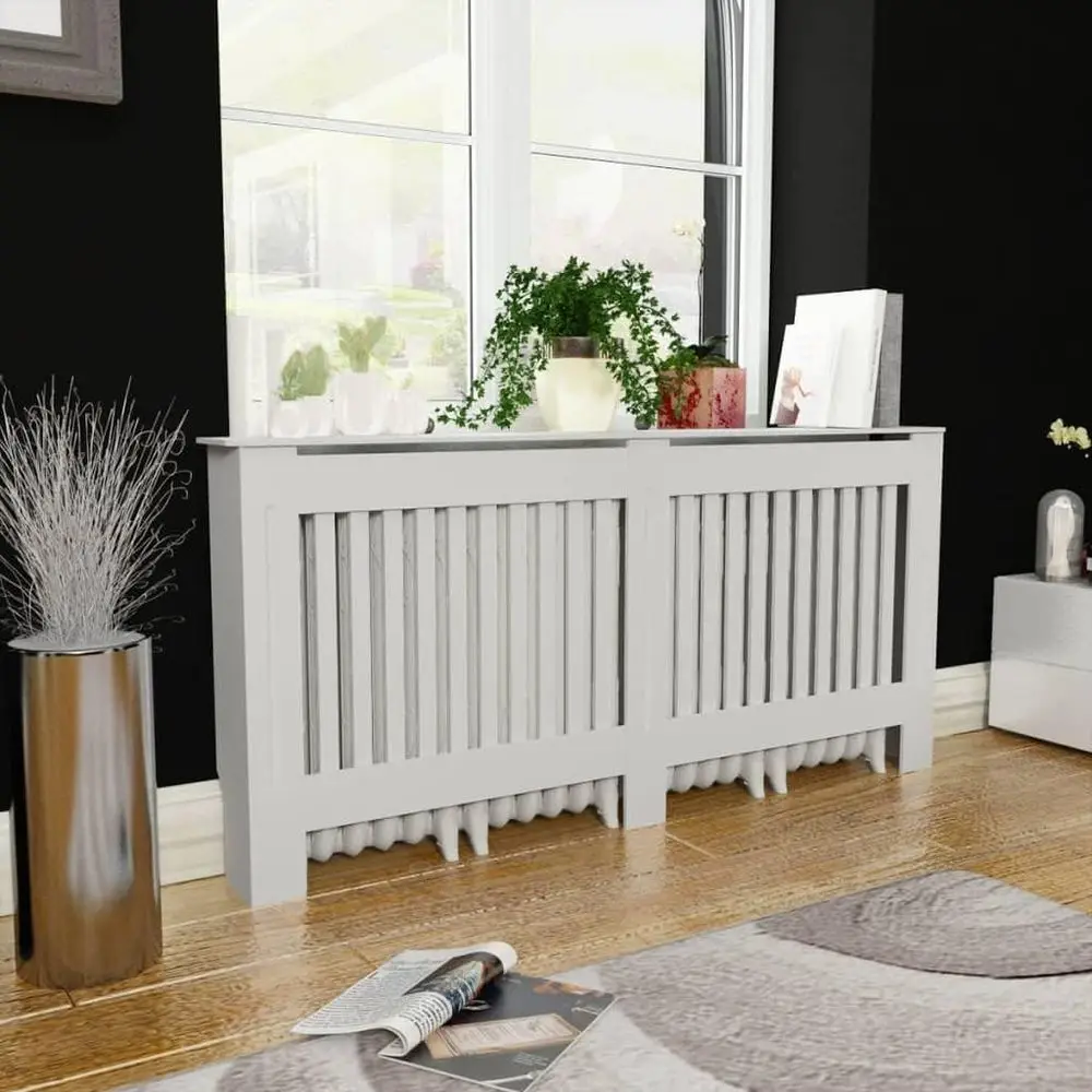 

White Modern Radiator Cover Cabinet, Living Room Furniture, 67.7 x 7.5 x 32.1, Elegant Style