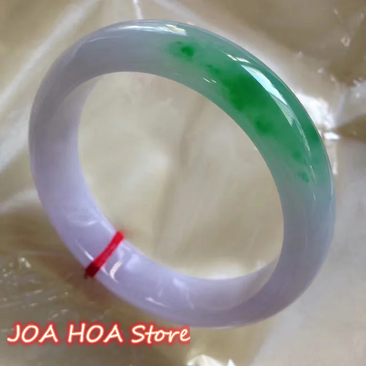 

2021 Fine Jewelry Natural Burma Jade Light Purple Green Jadeite Bracelet Elegant Princess Bangle Best Gift Hand Ring