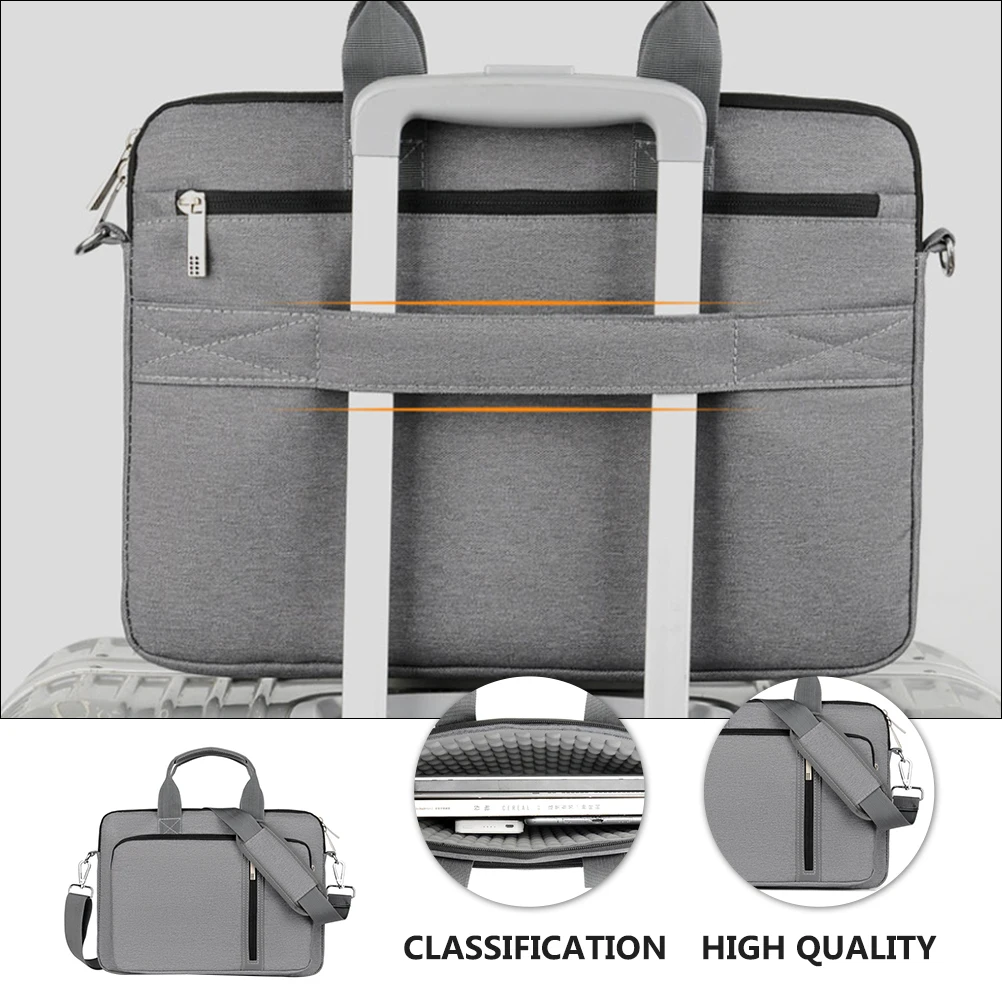 

15.6 Inch Laptop Bag Handheld Computer Storage Case Crossbody Protective Pouch Detachable Strap Shockproof Premium Nylon Durable