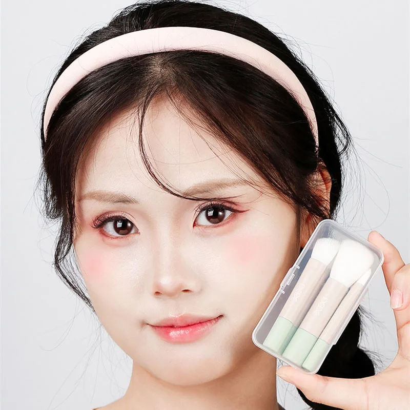 Set di pennelli per trucco da viaggio da 6 pezzi con scatola di immagazzinaggio Macron Set di pennelli per contorno portatile in polvere cosmetica, fard, naso, ombretto