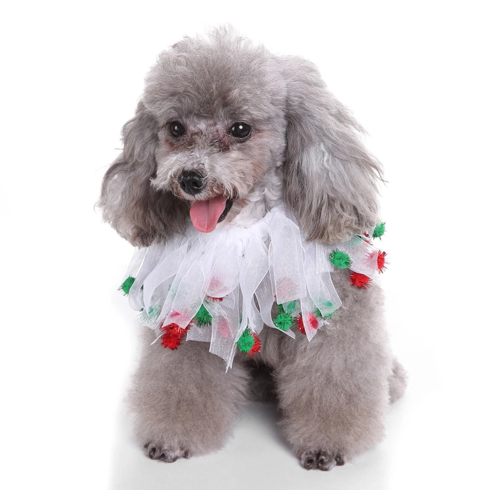 

2 Pcs Pet Collar Ribbon Cute Dog Collars Christmas Puppies Dogs Party Small Outfits