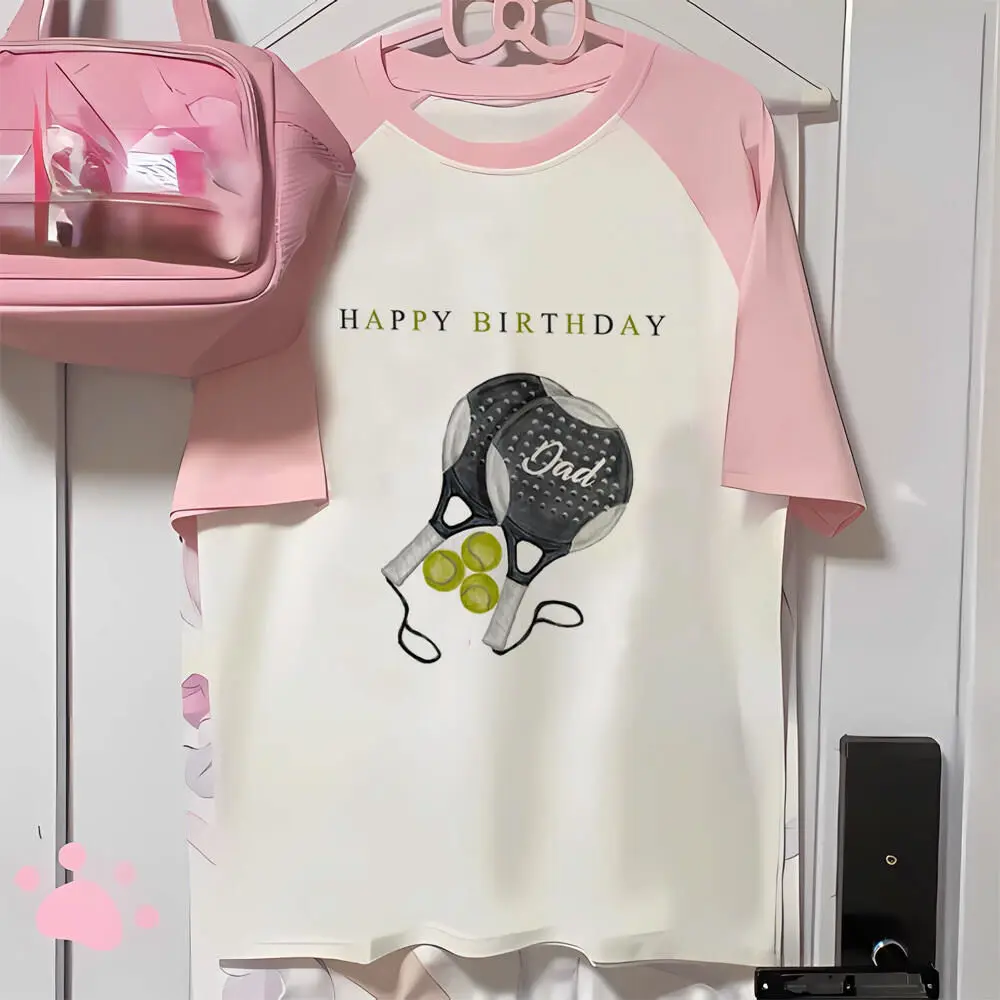 Padel t shirt women kawaii anime Pastel Trendy women graphic t shirt Pop Culture Vintage Colorful Y2k hip hop 80s