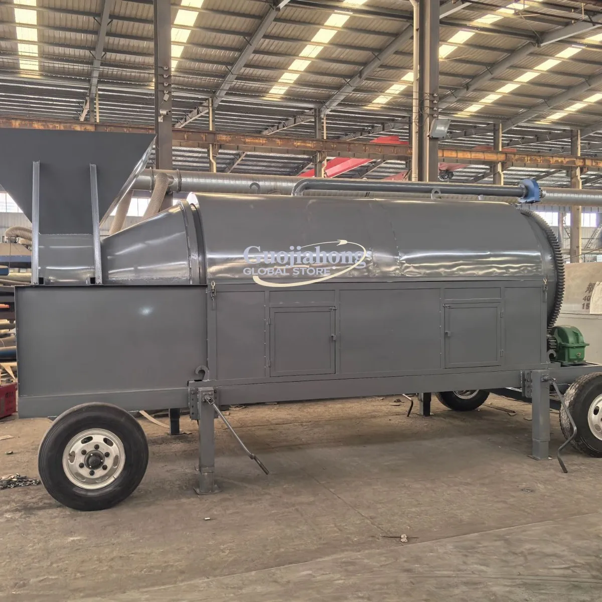 

Mobile chicken manure cow manure dryer Small metal drum dryer Sludge dryer High efficiency, environmental protection and energy