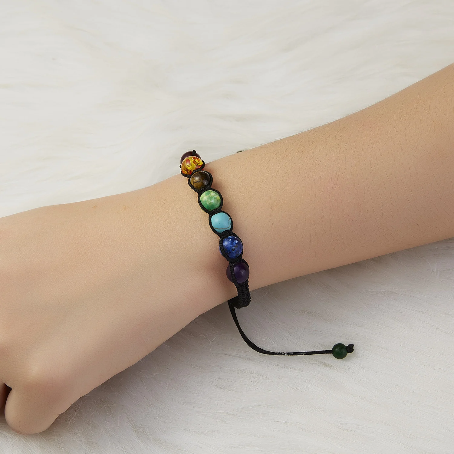 Classic 7 Chakra Beads Bracelet, Natural Stone Healing