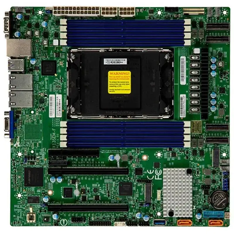 

X13SEM-F для материнской платы Supermicro microATX, масштабируемые процессоры Xeon 4-го поколения, 8 портов NVMe PCIe 5,0x4 с 4 разъемами MCIO