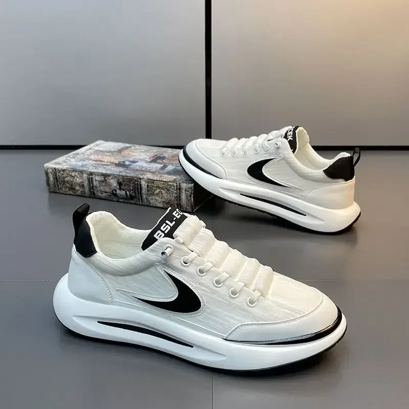 Sepatu kets kasual mewah untuk pria, sepatu Sneakers luar ruangan ringan tahan aus, sepatu Platform lari uniseks Tenis Masculino