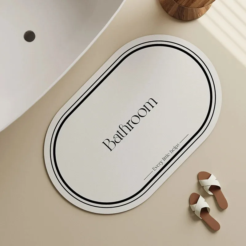 VIKAMA Bathroom Water Absorbing Anti Slip Floor Mat Silica Gel Water Absorbing Quick Drying Carpet Home Decoration