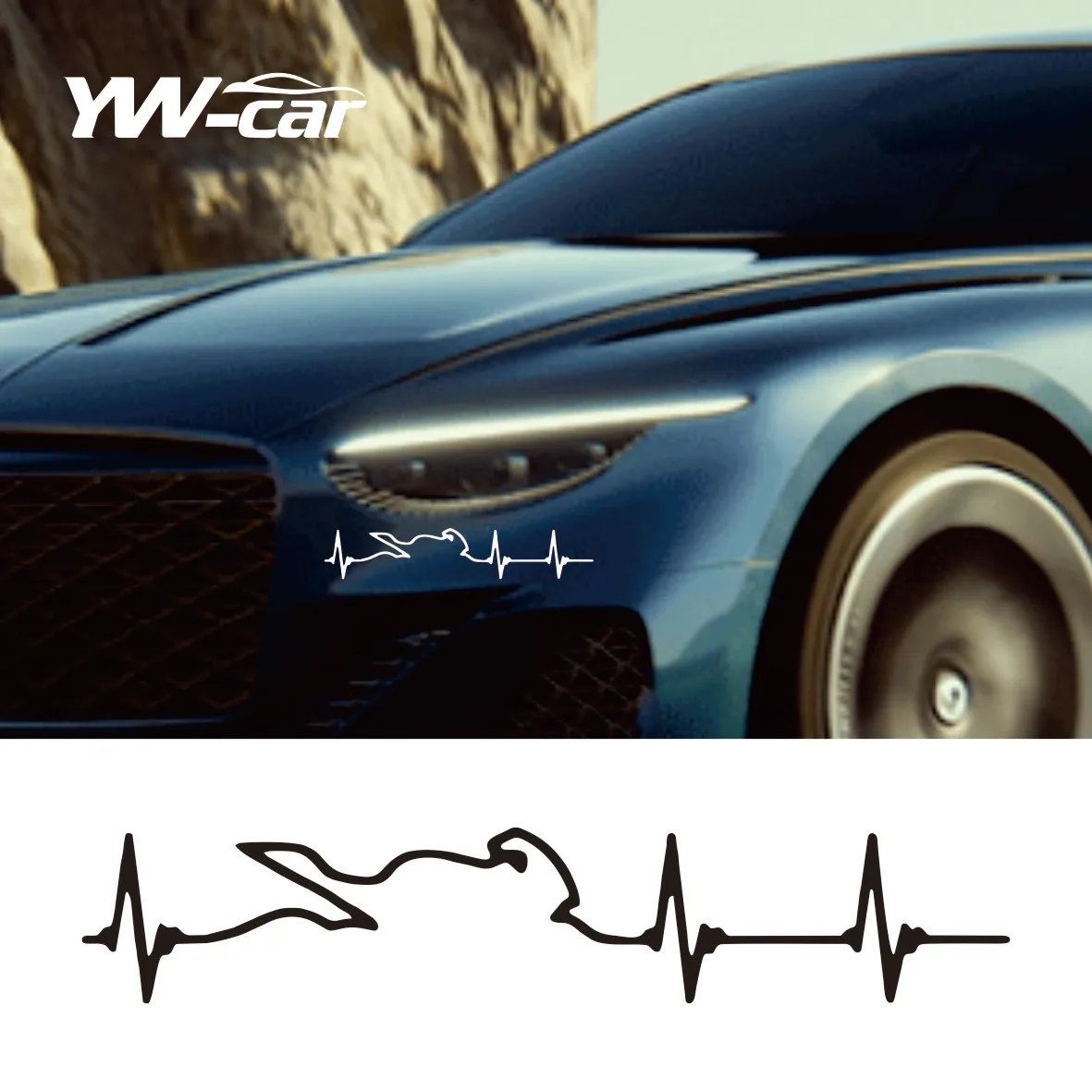 Hot Car Sticker Heart Electrocardiogram of Race Players Accessories Vinyl Car Styling Cover Scratches Motorcycl PVC 15cm X 3cm