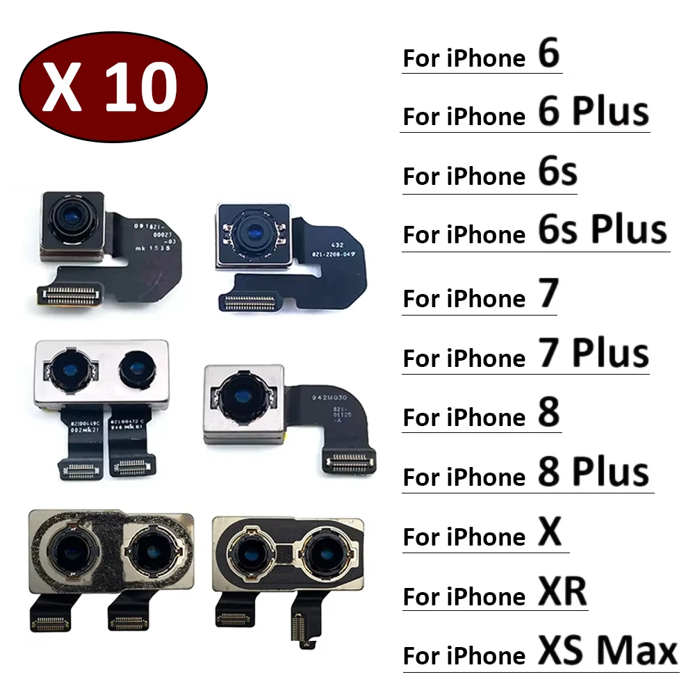 10Pcs, New For iPhone 6 6s 7 8 6G 7G 8G Plus X XR Xs Max Rear Camera Foam Back Camera Flex Cable