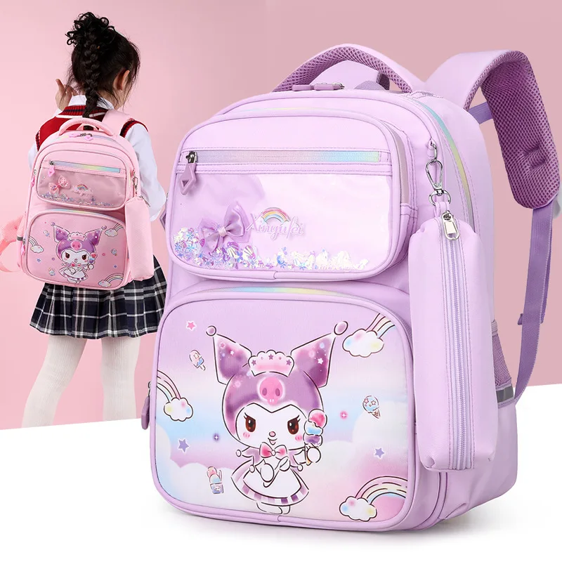 Sanrio jade cinnamon dog cartoon fresh and breathable girl student schoolbag Kulomi decompression multi-compartment backpack