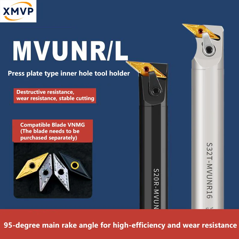 95 degree seismic NC inner hole tool holder boring inner round spring steel turning tool S20R-MVUNR16 blade