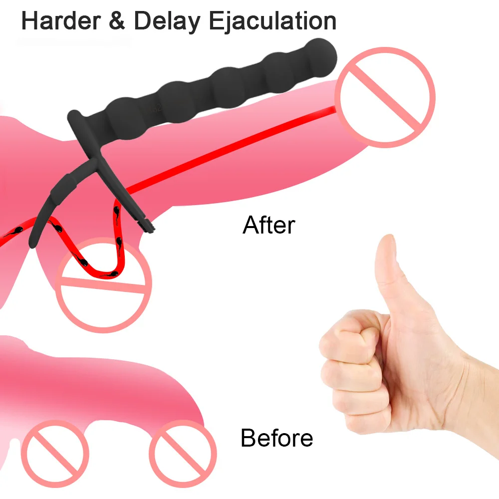 Double Penetration Dildo Penis Vibrator G Spot Massager Sex Toys For Couples Anal Beads Butt Plug Sex Ring For Men Adults 18+