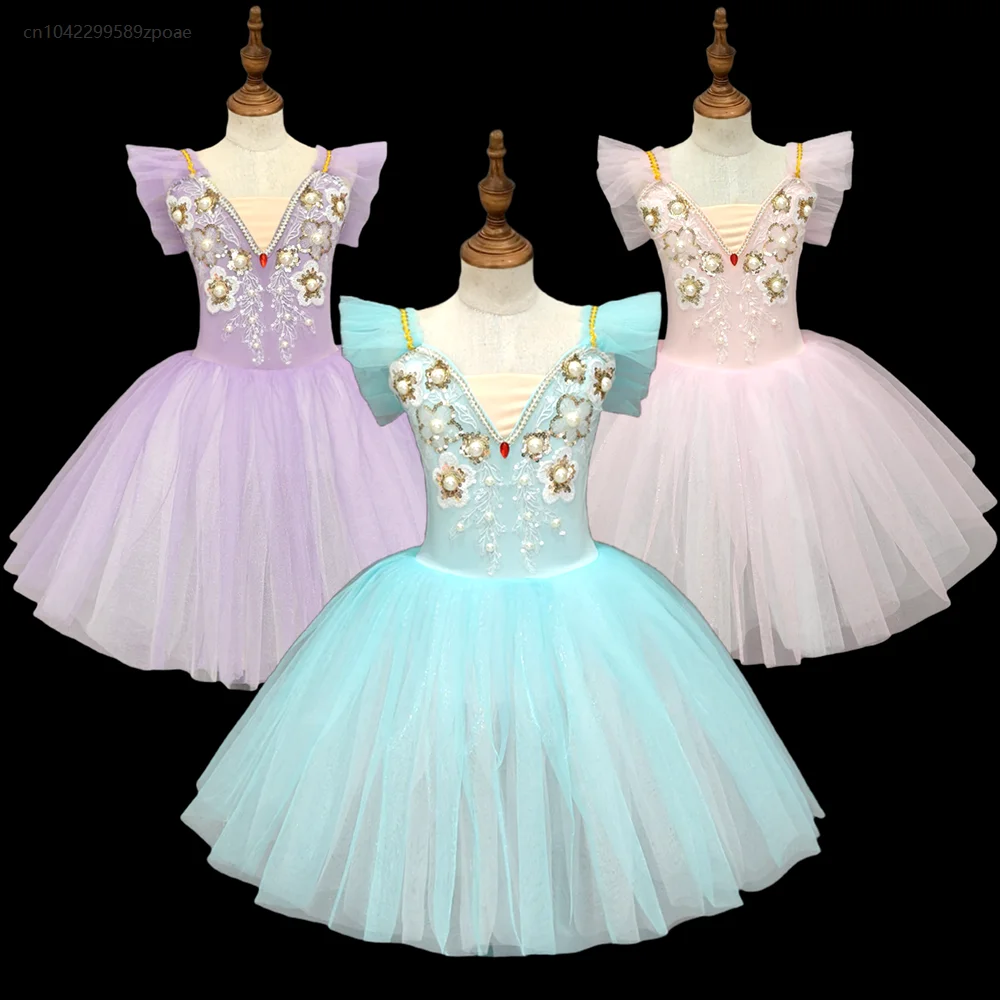 

Children's Ballet Dance Dress Little Swan Dance Dress Tutu Sequined Puffy Dress Girls Ballet Costume Performance Costume 2025