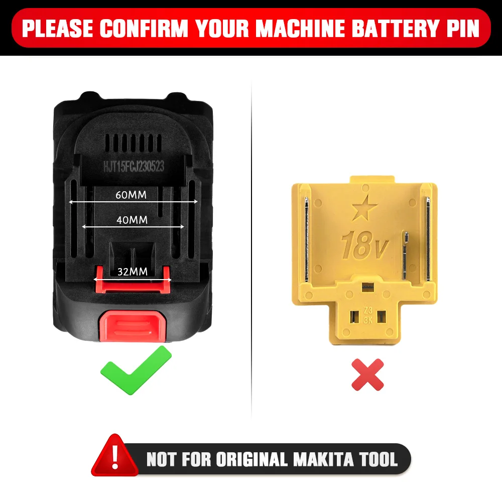 30000mAh 22500mAh Li-lon Battery 388VF Plus 928VF Plus Lithium Battery Rechargeable With LED Display For Makita 18V Power Tool