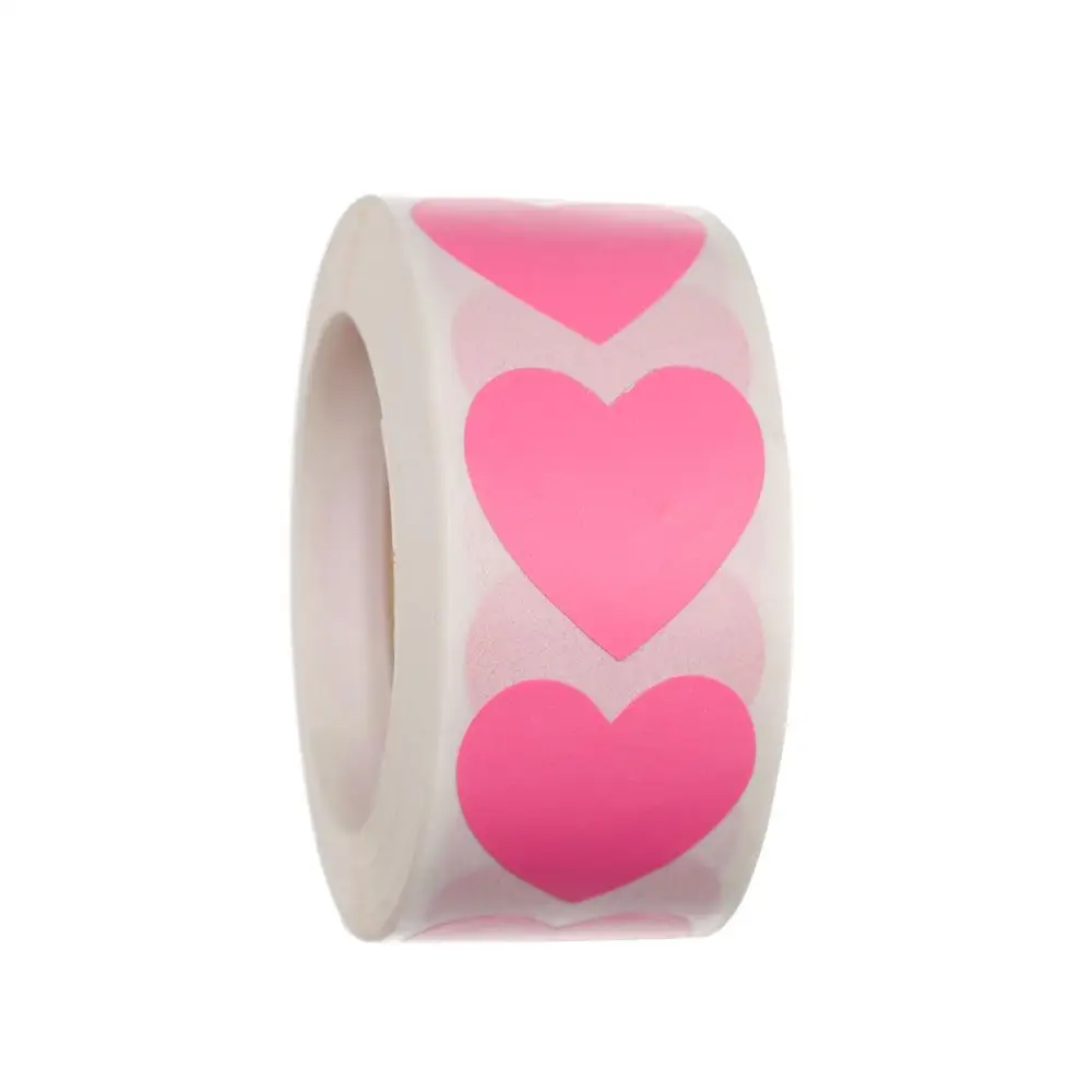 500 Pcs Package Label Stationery Home Decor Sticker Seal Labels Scrapbooking Love Heart Shaped