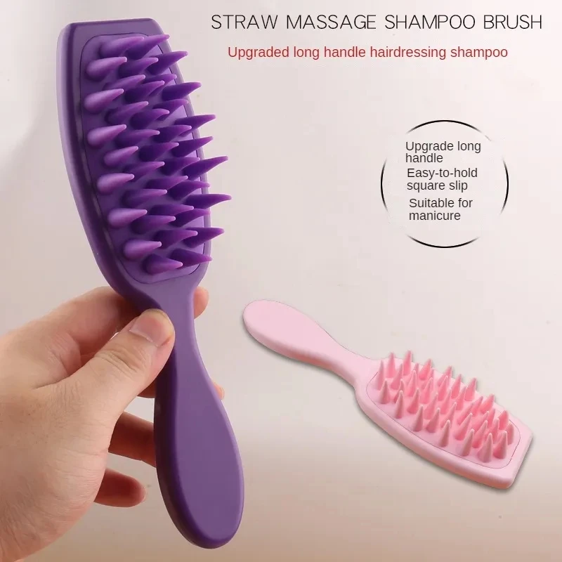 Extended Handle Soft Silicone Shampoo Scalp Hair Massager Hair Washing Comb Shower Brush Bath Spa Massage Brush Styling Tools