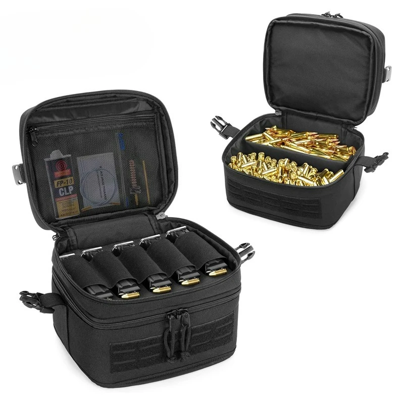 ポータブルライフルカートリッジバッグピストル弾薬ポーチ弾薬ボックス屋外狩猟射撃弾丸収納ケース-edc-ツールハンドバッグ