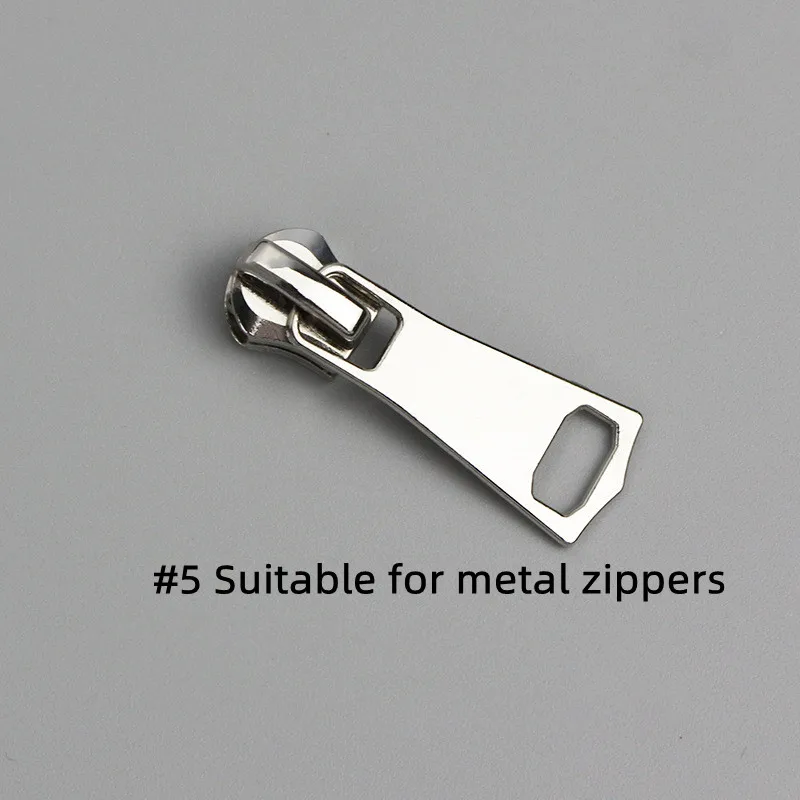 #3 5 7 8 Zipper Pulls Gunmetal Metal Zipper Pull 10pcs Bulk Zipper Head Nylon Coil Zipper Slider for Purses Bag Sewing