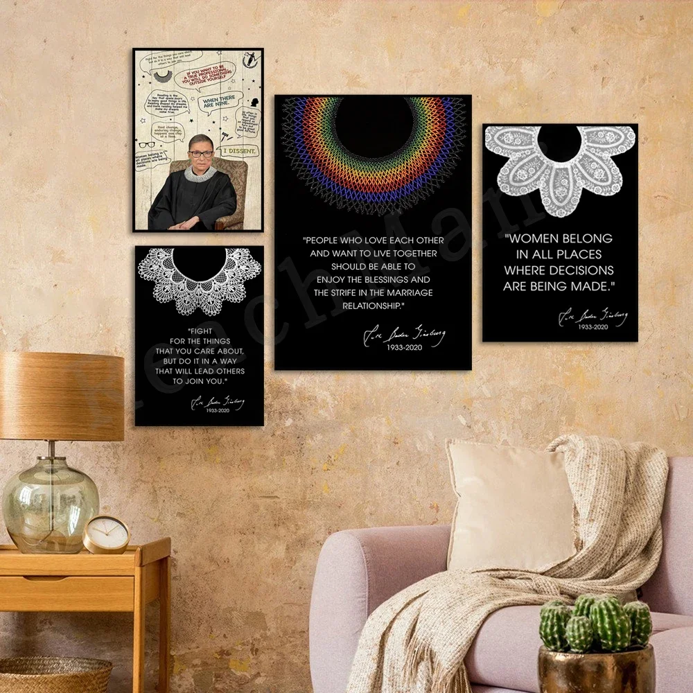 RBG Poster, Ruth Bader Ginsburg Poster, RBG Quotes, Notorious RBG, Women's Rights, Fight for What You Care Poster