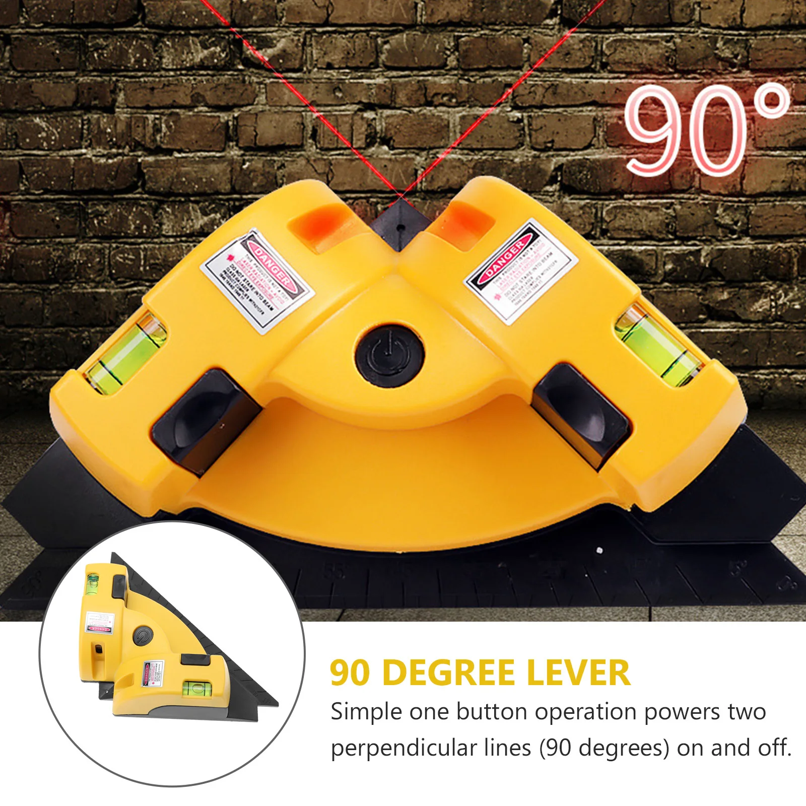 

Double Leveling Leveler 90 Degree Abs Right Angle Line Horizontal Vertical Tool For Woodworking Shelves Tiling