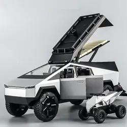 1/32 Cyber the truck Pickup Alloy Camping RV Car Model Diecasts Metal Toy Van Touring Motorhome Car Model Sound Light Kids Gifts