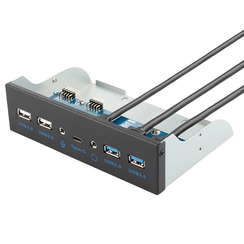 Front panel USB Type c USB 3.0 HUB Auido Mic Plug and play 20 Pin cable Computer 5.25in Optical drive panel No Power Super Speed