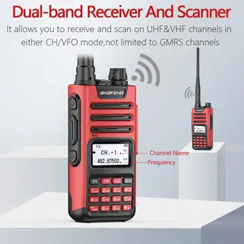 BAOFENG GMRS Hanheld Radio Walkie Talkie GMRS Rádio NOAA Dálkový dobíjecí svítilna pro kempování a lov Obousměrné rádio 6 nejlepší prodej vycházky baofeng - №2
