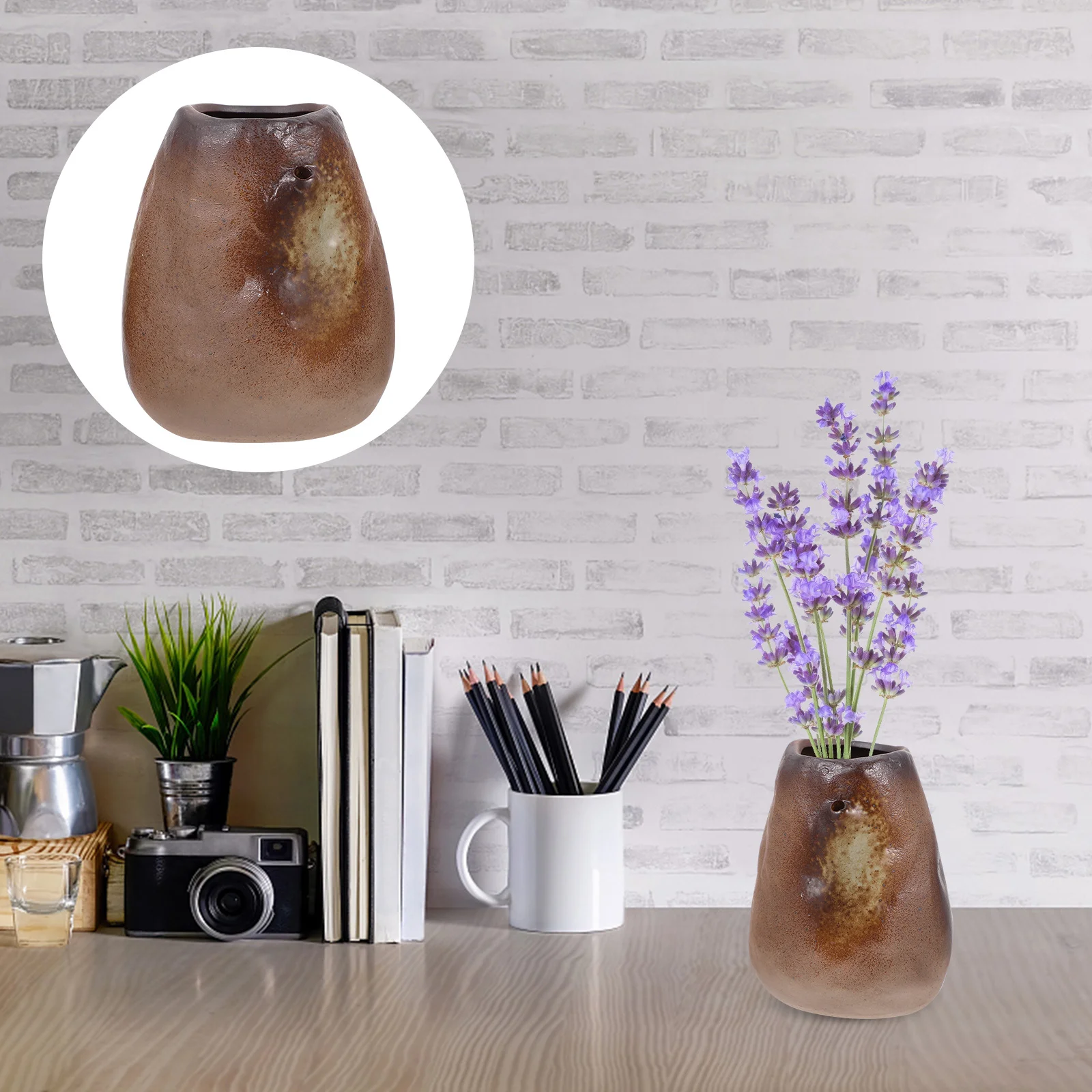 1Pcs Ceramic Flower Vase Delicate Home Decor Simple Stylish Design for Living Room Bedroom Entrance Study Ceramic Flower Pot