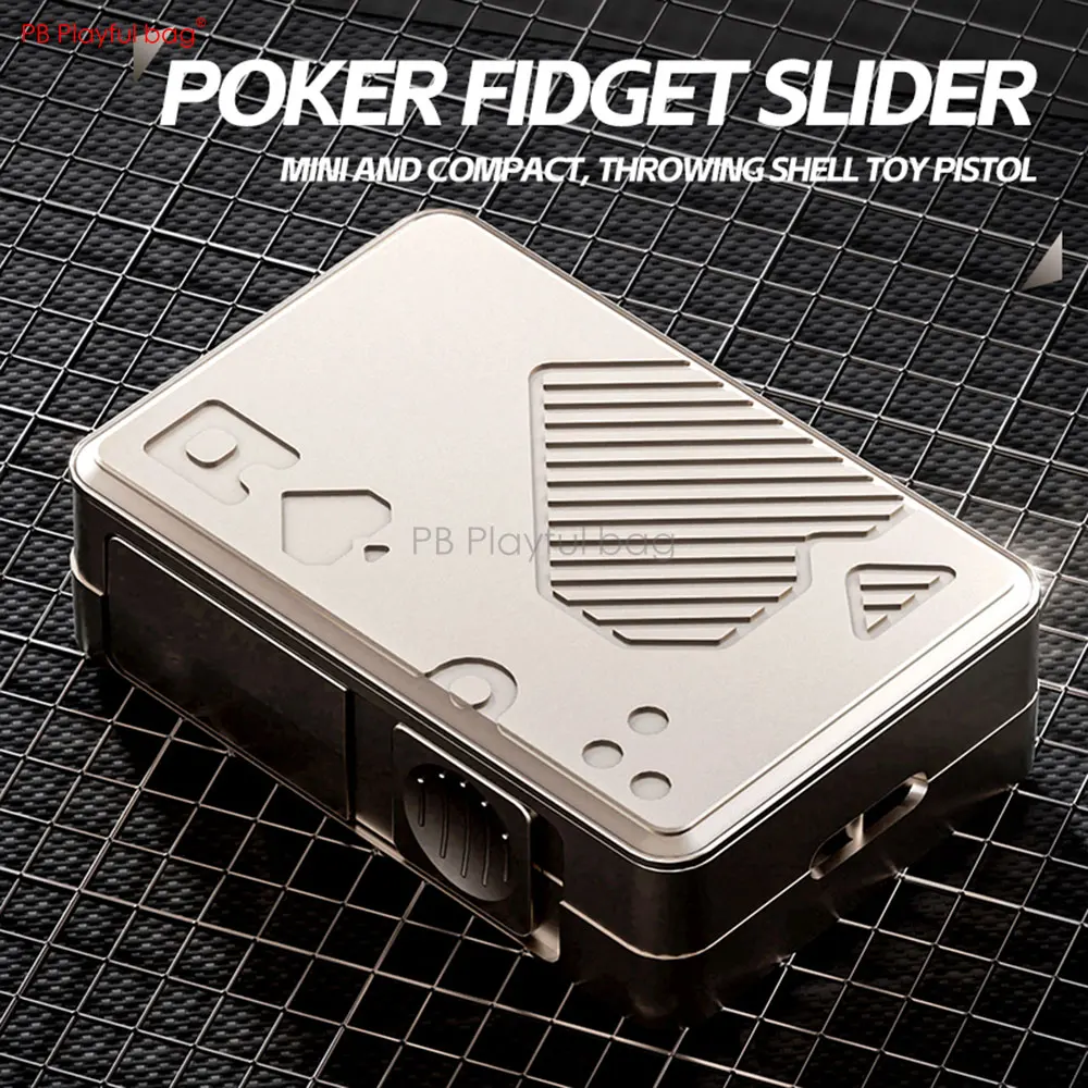 2024 Poker Fidget Slider Mini Throwing Shell Toy Gun EDC Push Card Boy Adult Decompression Toy Stress Relief Entertainment TS50