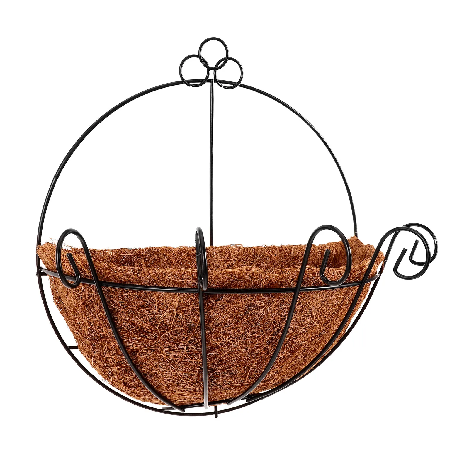 

10-дюймовое металлическое подвесное кашпо из кокосового волокна с проволокой из нержавеющей стали, для использования в помещении и на улице, экономит место, декоративное, для цветов