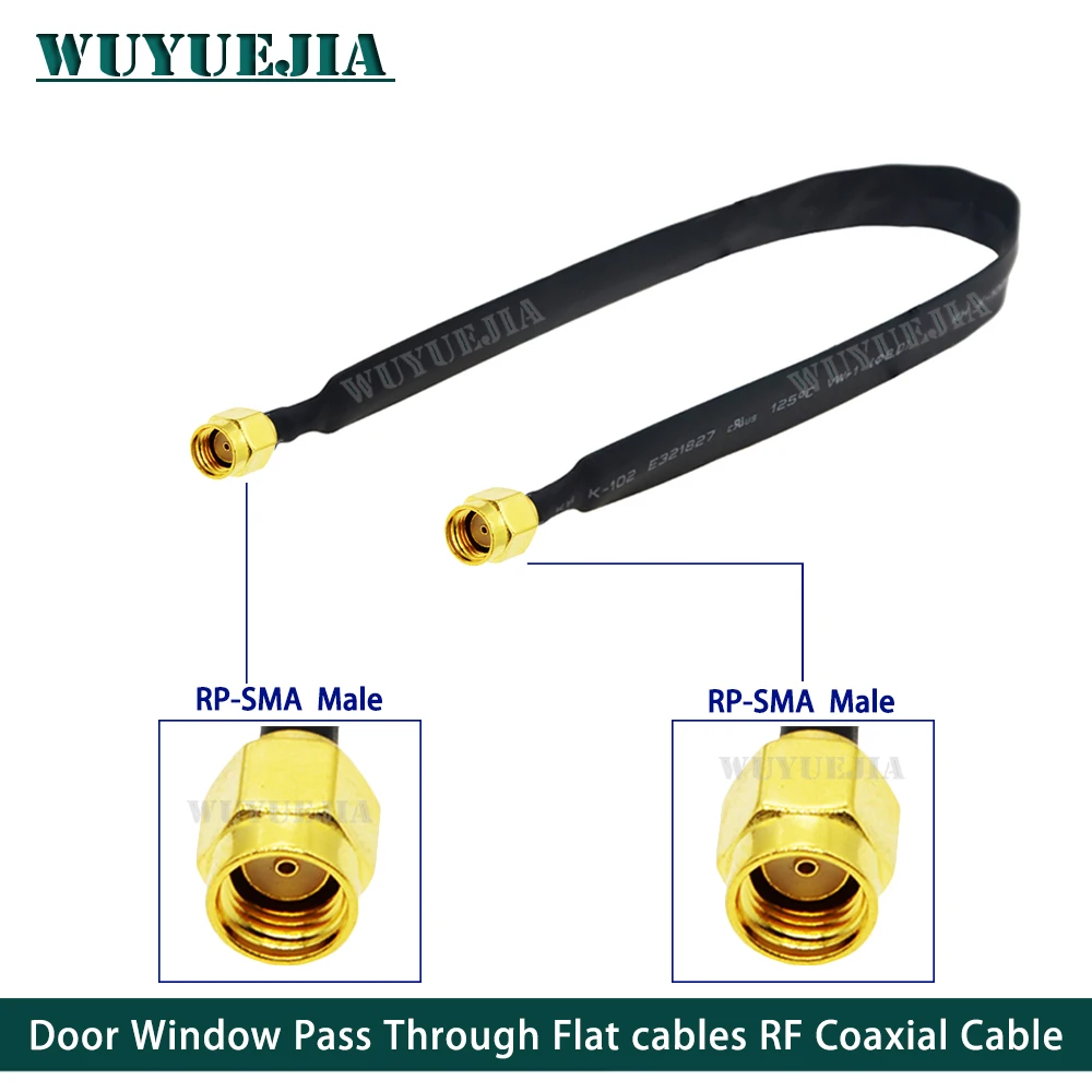 

Door Window Pass Through Flat RF Coaxial Cable RP-SMA Male to RP-SMA Male SMA Female Plug 50 Ohm RF Coax Pigtail Extension Cord