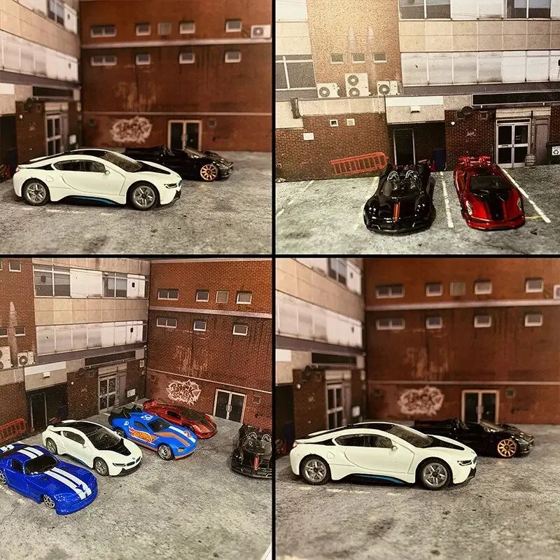 1:64 Diorama Garage Model Street Parking City Model Scene Model Scenery Background Display Gifts