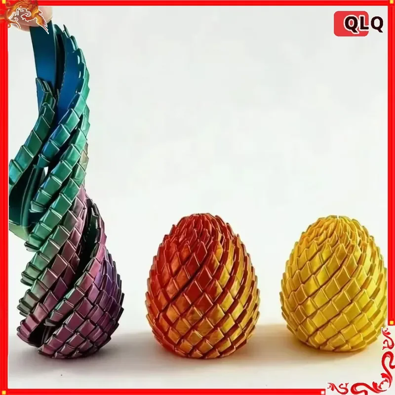 3D Printed Rotating Articulated Dragon Egg Deformable Stress Relief Fidget Toy Anti Anxiety Sensory Toy For Adult Collectors