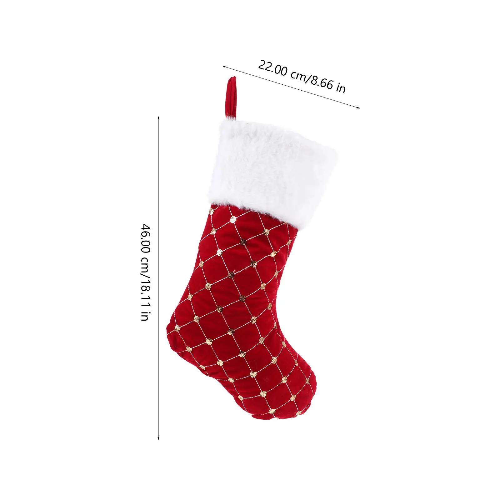 

1Pcs Christmas Sock Gift Bag Comfortable Material Candy Suitable for Kids Xmas Tree Hanging Decor Hotel Restaurant