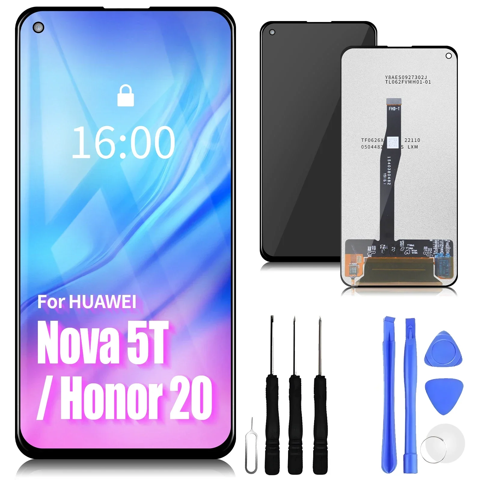 

6.26" For LCD Huawei Nova 5T YAL-L21 YAL-L61 YAL-L71 YAL-L61D Display Touch Screen Digitizer Assembly For Honor 20 Replacement