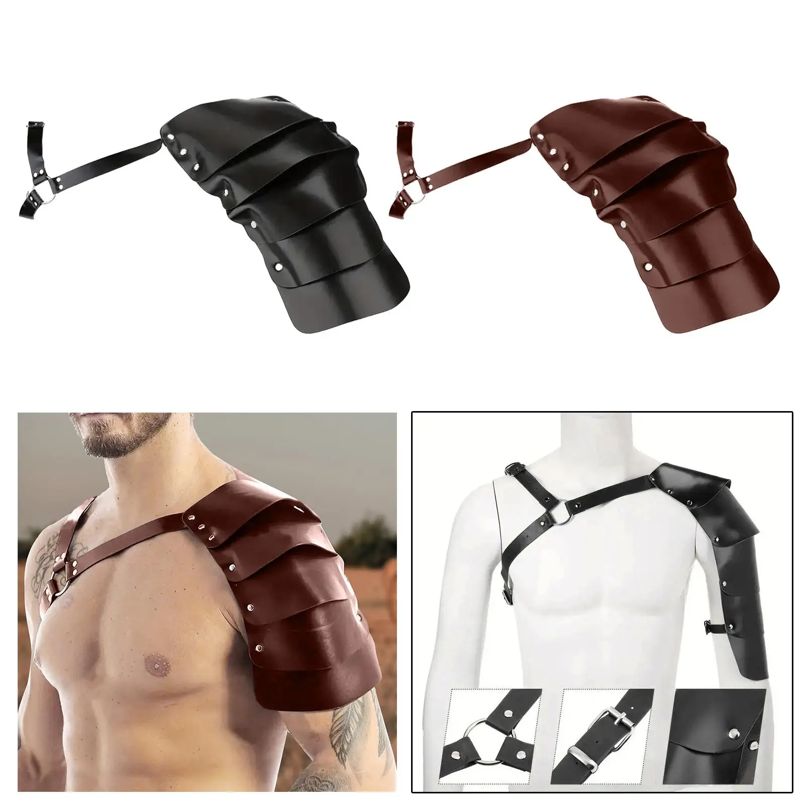 Arnés de pecho de cuerpo pirata para disfraces de Halloween, accesorios de un solo hombro, Pauldron