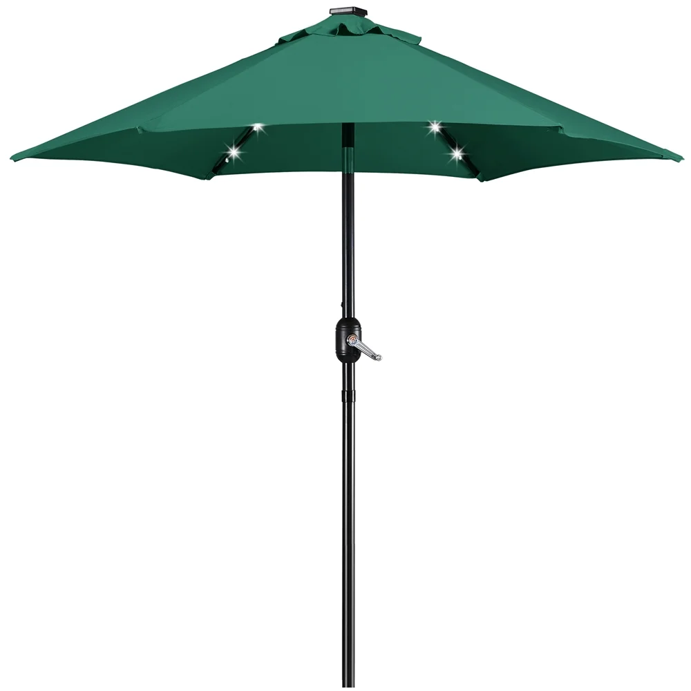 

18 LED Solar Patio Umbrella with Dark Green Shade, $7.5Ft