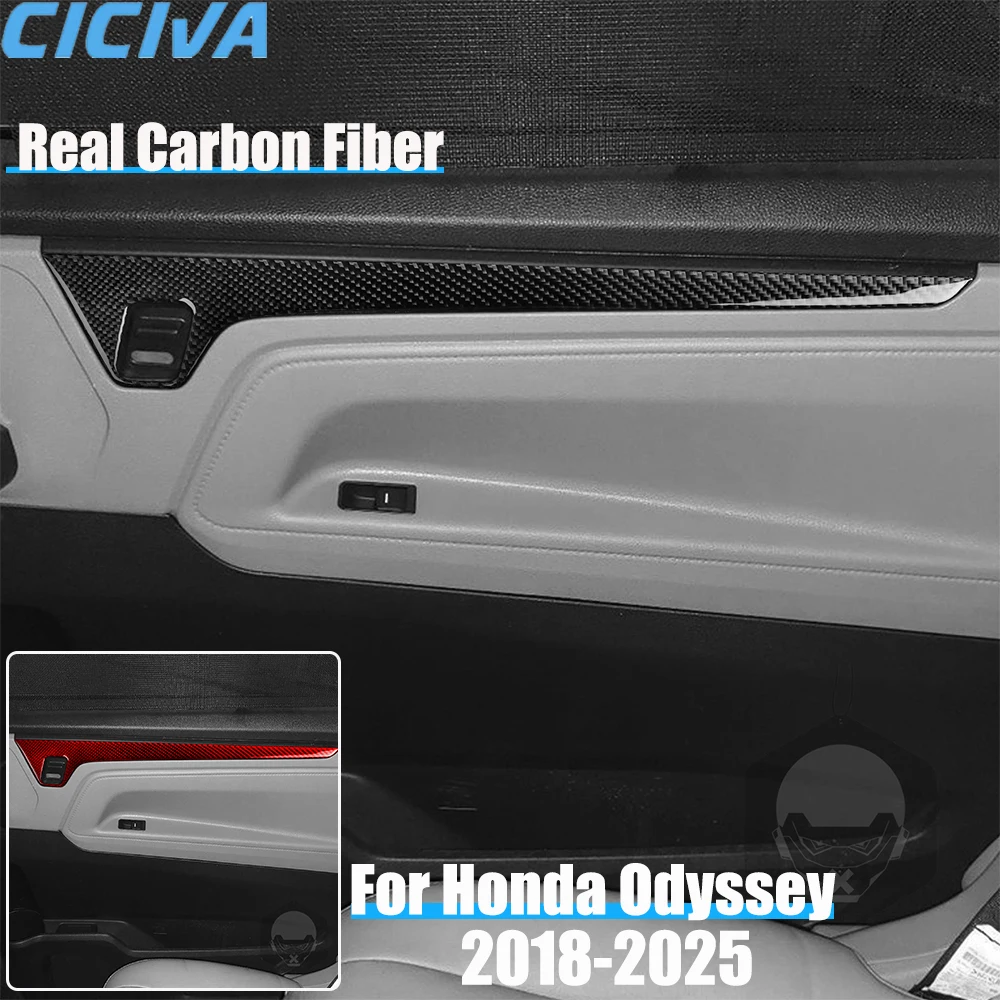 

Real Carbon Fiber Car Accessories Rear Door Panel Cover Soft Sticker For Honda Odyssey 2018 2019 2020 2021 2022 2023 2024 2025