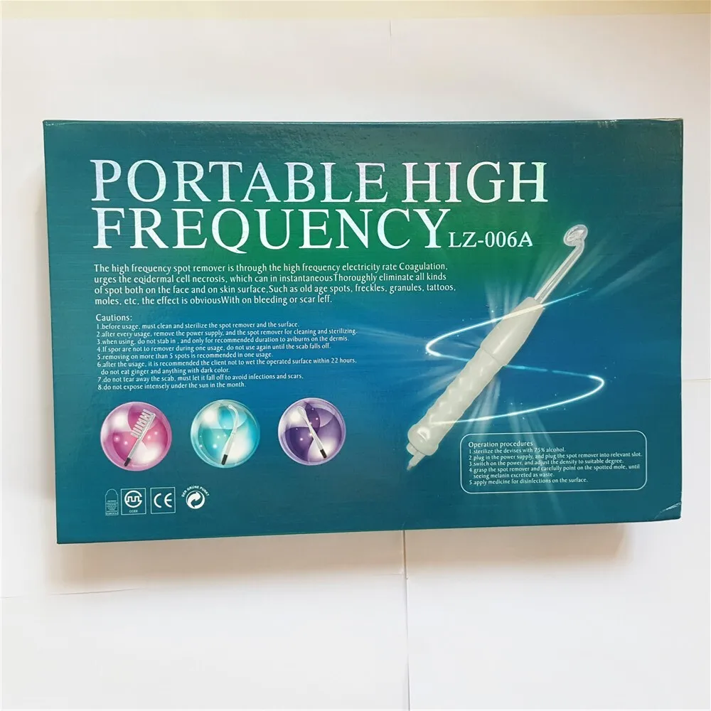 Portable High Frequency Device  Face Massager Beauty SPA Skin Tightening Face Lifting Electrode Wand Facial Machine Acne Remover