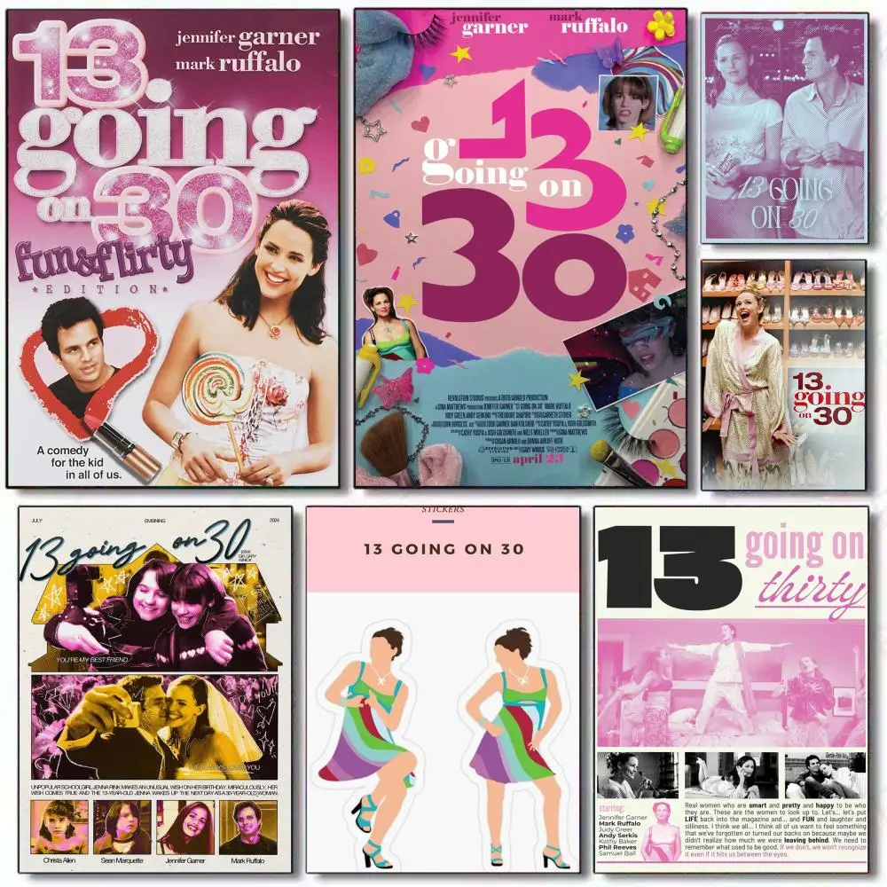 13 „Going On 30“-Poster, HD-PVC, selbstklebende Wandkunst – wasserfest, wiederverwendbar, für Zuhause, Büro, Café