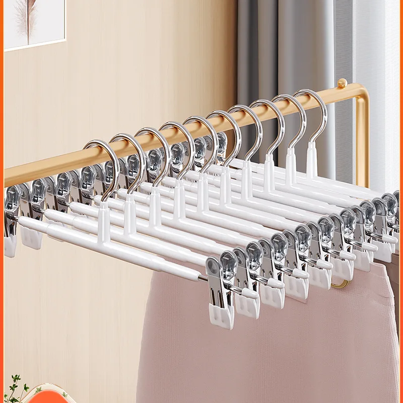 

5 Pcs Rack Clip Stainless Steel Trousers Wardrobe Clip Anti-slip Clothespin Pants Clamp Clothes Hanger for Skirts