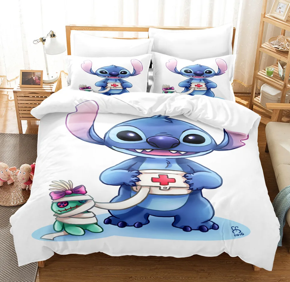 Imagem -06 - Disney Home Lilo e Stitch Bedding Grupo Quilt Cover Twin Decoração do Quarto para Crianças Menino Menina Rainha King Size Pcs Pcs