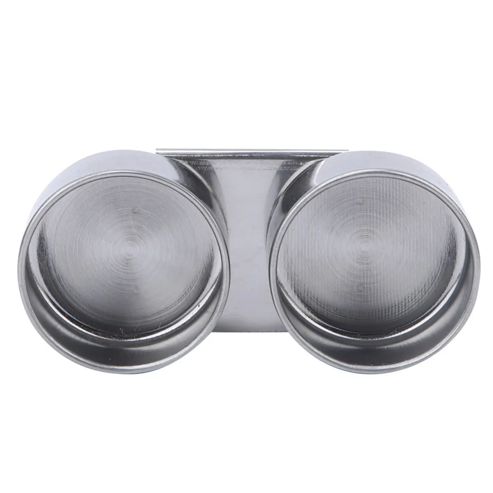 Metal Oil Painting Pot Double Hole Lidded Double Chamber Oil Kettle Drum Shaped Silver Turpentine Container Brush Cleaning