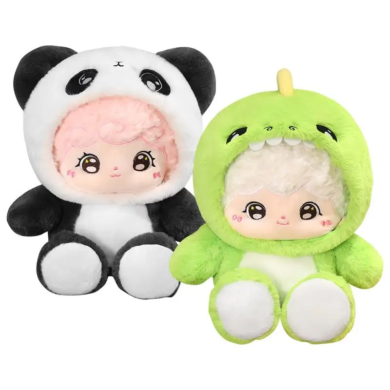 Cartoon Plush Toy For Kids Panda Dinosaur Stuffed Toy Doll Realistic Shape Decoration Tool For Living Room Game Room Kid Room